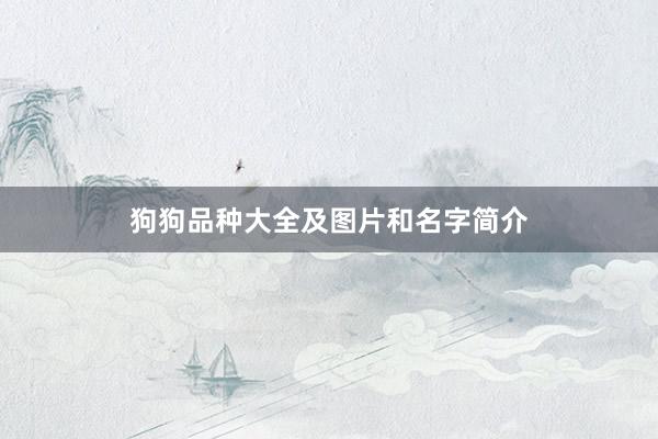 狗狗品种大全及图片和名字简介