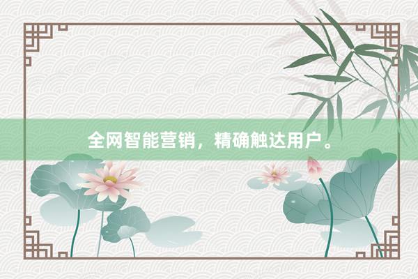 全网智能营销，精确触达用户。